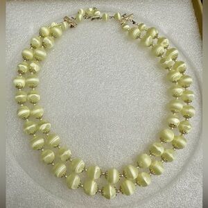 ✨ Vintage 1950s–1960s Moonglow Lucite Necklace | Made in Japan ✨